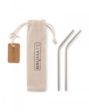 Beige Bru Mate Stainless Steel Reusable Straws Small | USA_BRU23253